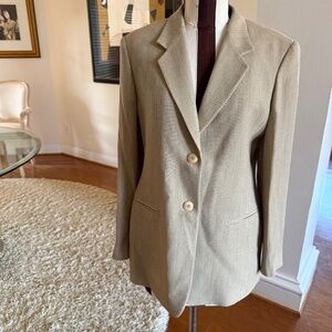 Max Mara Vtg Virgin Wool Herringbone Blazer Made in Italy Tailored Women's 10